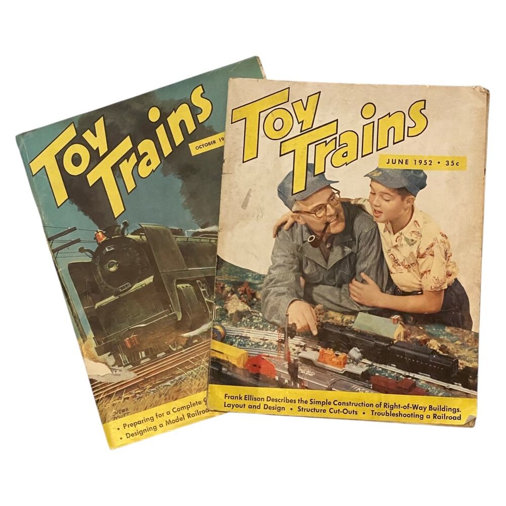 Vintage Toy Trains Magazine 1952 Lot June Herb Mott Cover Oct Frank Ellison